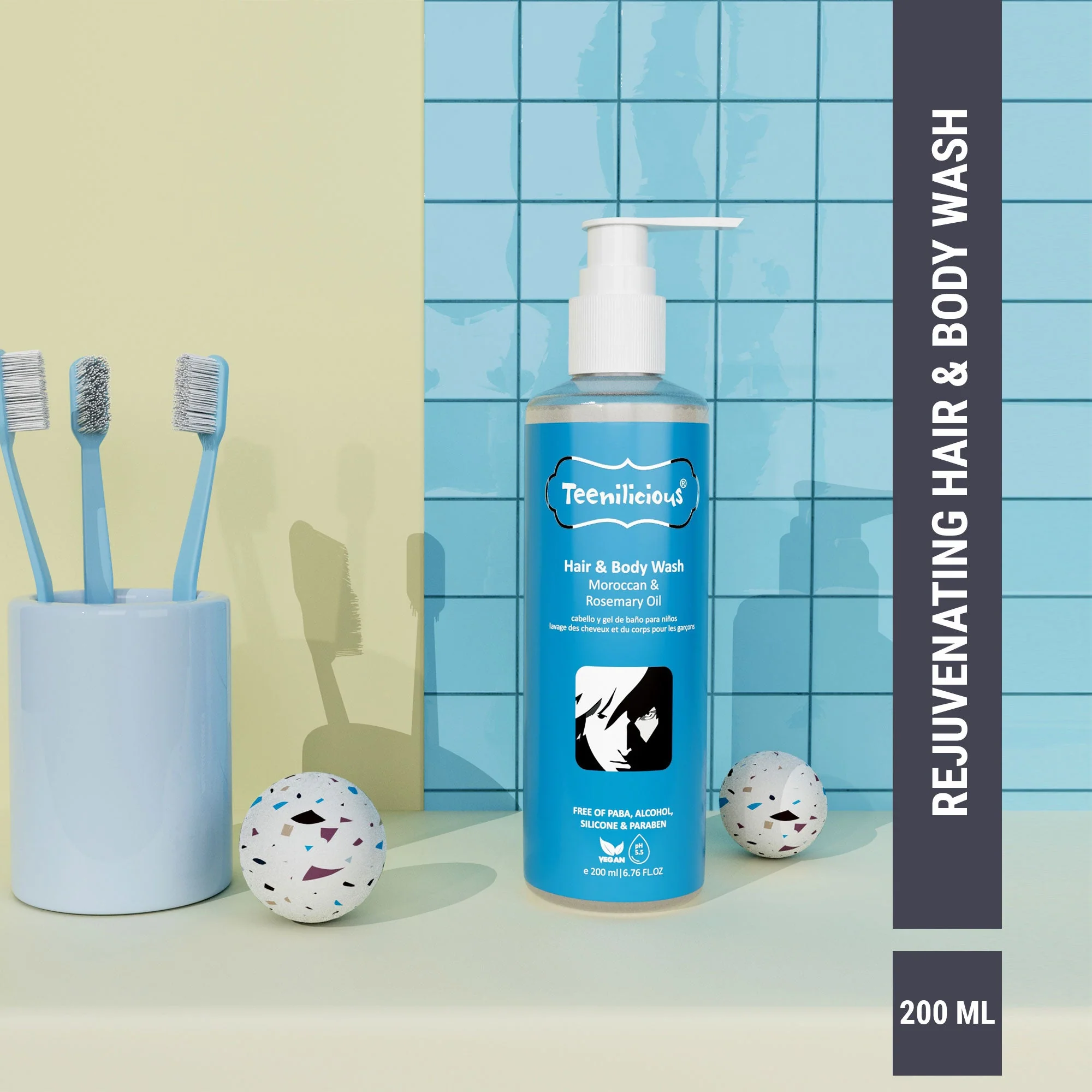 Teenilicious Hair & Body Wash With Moroccan & Rosemary Oil